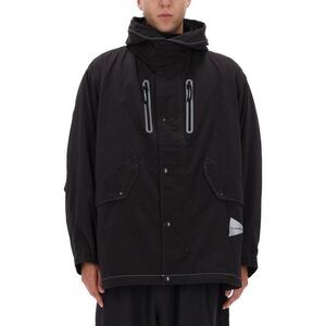 AND WANDER Technical Hooded Parka Men BLACK Sweaters & Cardigans